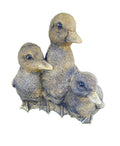 22nice4me Garden Statues set of three hand-painted concrete ducklings with a realistic matt finish for garden decor