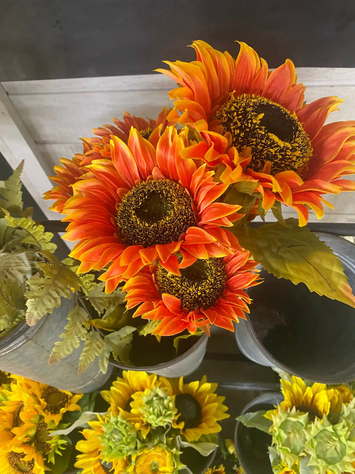 Supreme Sunflower Bush Orange 22" - Silk