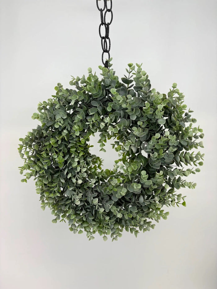 Supreme Eucalyptus Wreath Green 18" - Uncategorized Silk