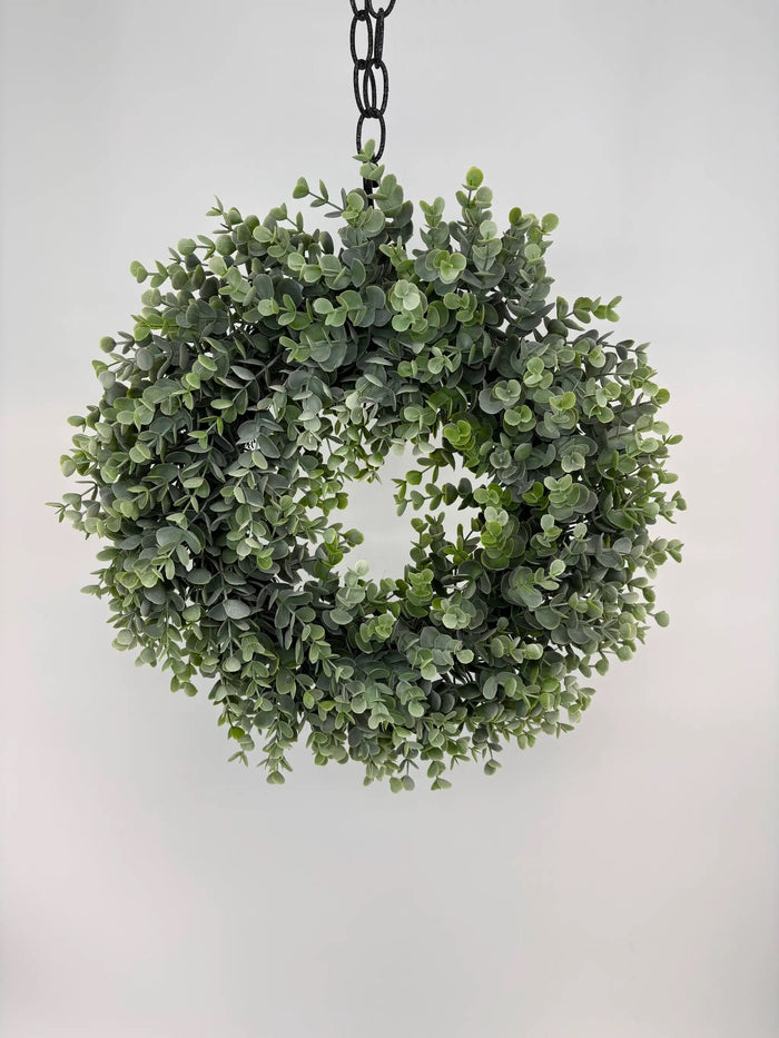 Supreme Eucalyptus Wreath Green 18" - Uncategorized Silk