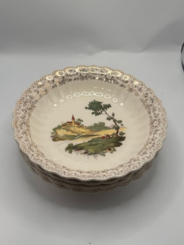 American Limoges Chateau France Dinner Plates with 22K Gold Trim
