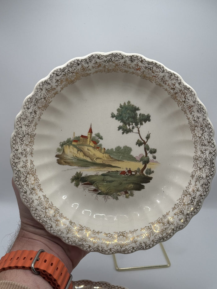 American Limoges Chateau France Dinner Plates with 22K Gold Trim