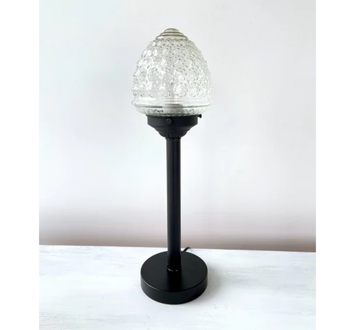 Antique Acorn Clear Glass Table Lamp - Tall - The Lamp Goods