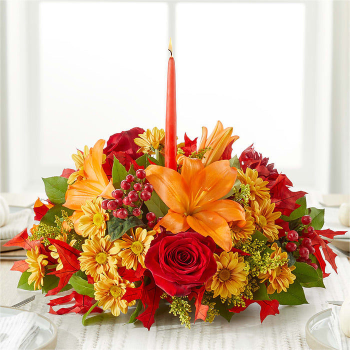 Autumn's Embrace Centerpiece – PANDA FLOWERS CANADA INC, Calgary AB