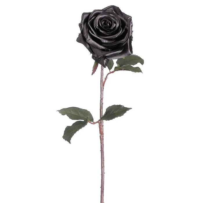Allstate Black Magic Rose Stem Black 21.5" - Artificial Flowering Plants Silk