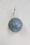 Supreme Glitter Ball Ornament Blue-Grey (Box of 6) 4" - Holiday Ornaments Merchandise