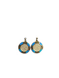Blue Opal Disc Drop Earrings