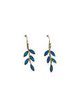 Blue Opal Leaf Drop Earrings