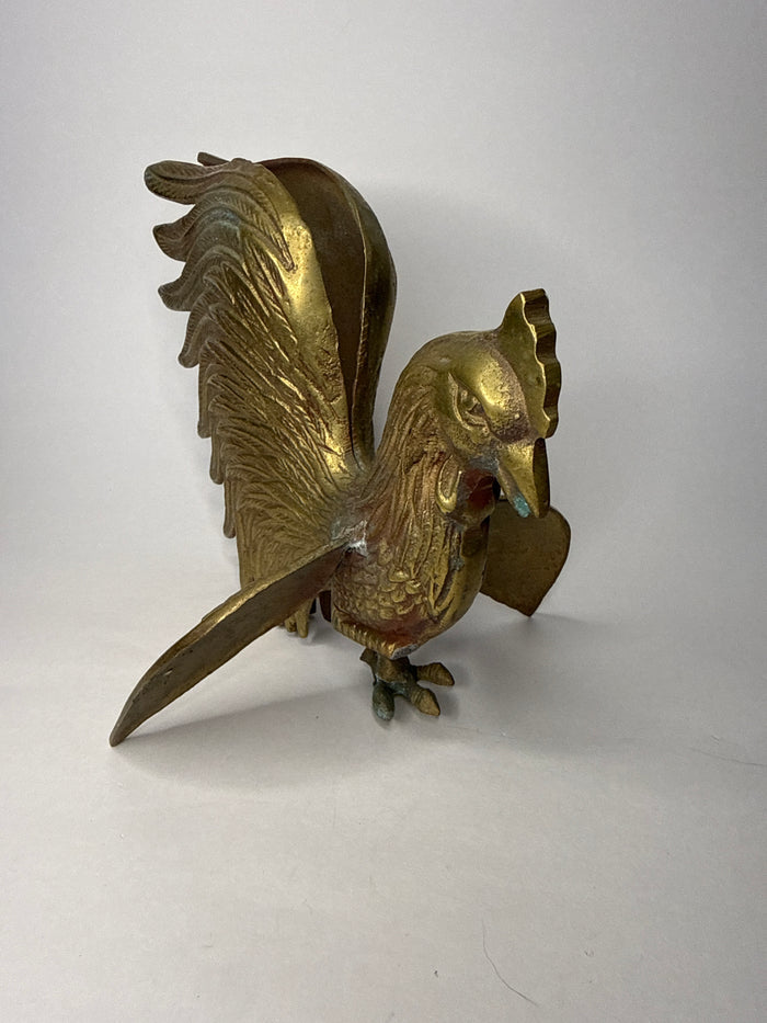Brass Fighting Cock / Rooster Pair