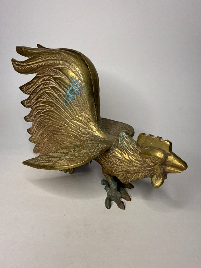 Brass Fighting Cock / Rooster Pair
