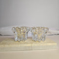Brazil Clear Glass - Tapered Candle Holder - Mid Centery Modern - Set of 2 - Vintage