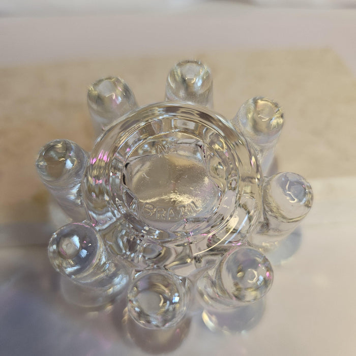 Brazil Clear Glass - Tapered Candle Holder - Mid Centery Modern - Set of 2 - Vintage
