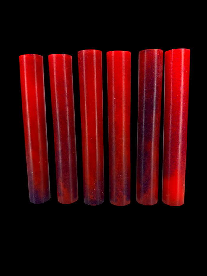 BShort-001: Bespoke Orange Purple Round Pen Blank Diamond Painting Alumilite Resin Casting