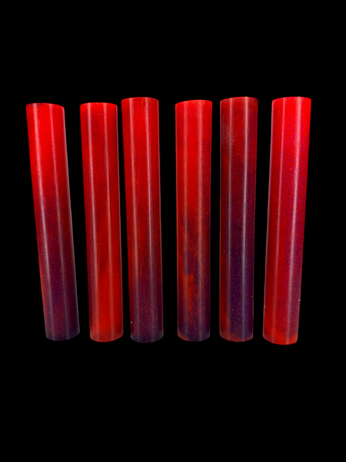 BShort-001: Bespoke Orange Purple Round Pen Blank Diamond Painting Alumilite Resin Casting