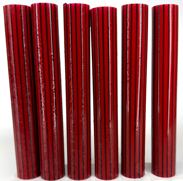 BShort-004: Bespoke 3D Printed Pin Stripe Orange Round Pen Blank Diamond Painting Alumilite Resin Casting