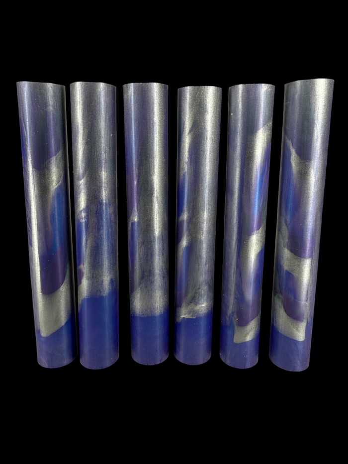BShort-009: Bespoke Purple Silver Round Pen Blank Diamond Painting Alumilite Resin Casting