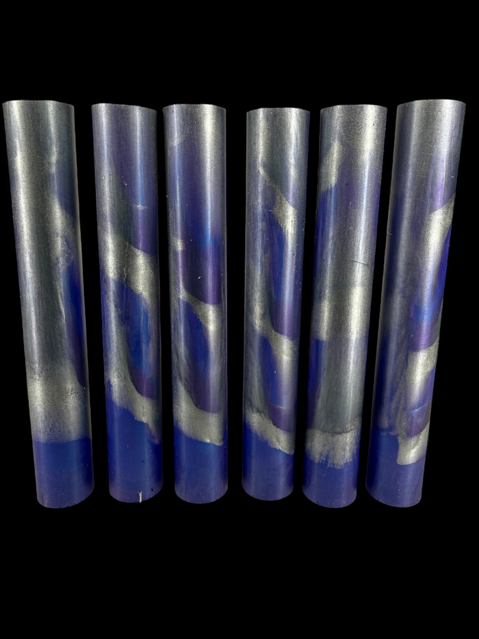 BShort-009: Bespoke Purple Silver Round Pen Blank Diamond Painting Alumilite Resin Casting