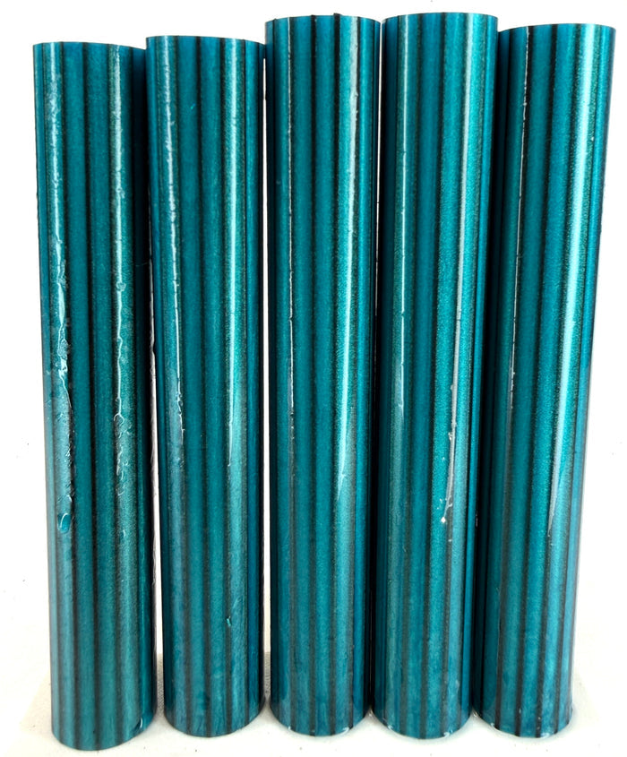 BShort-011: Bespoke 3D Printed Pin Stripe Teal Round Pen Blank Diamond Painting Alumilite Resin Casting