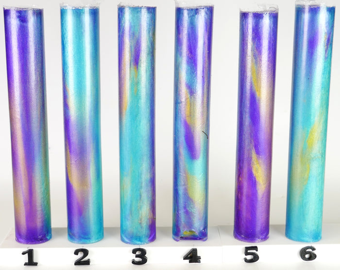 BShort-017: Lavender Borealis Chubby Purple Blue Yellow Round Pen Blank Diamond Painting Alumilite Resin Casting