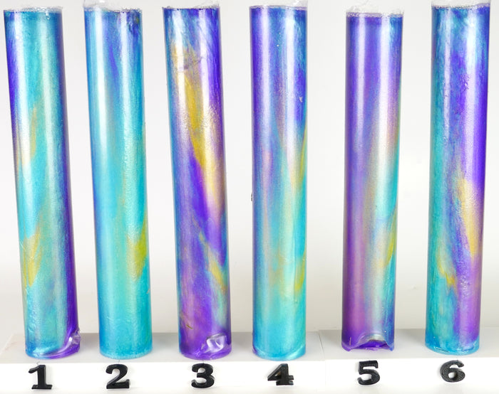 BShort-017: Lavender Borealis Chubby Purple Blue Yellow Round Pen Blank Diamond Painting Alumilite Resin Casting