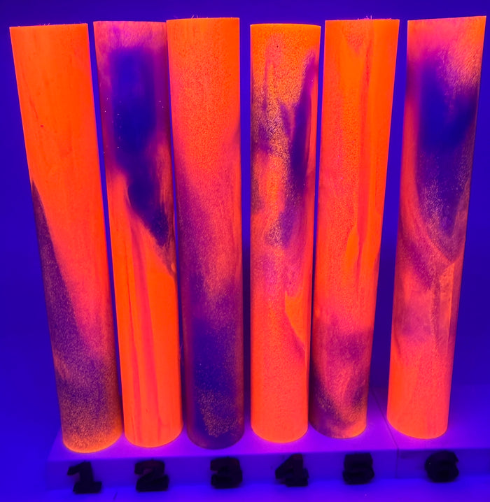 BShort-018: Bespoke Glitterstorm Horizon Orange Purple with Glitter Round Pen Blank Diamond Painting Pen Alumilite Resin Casting
