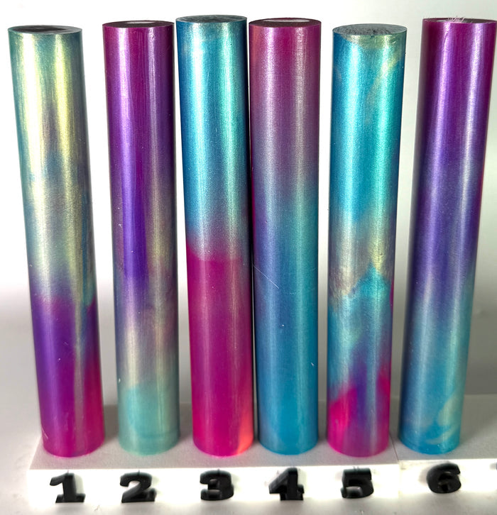 BShort-019: Bespoke Cotton Candy Aurora Pink Purple Blue Green Round Pen Blank Diamond Painting Pen Alumilite Resin Casting