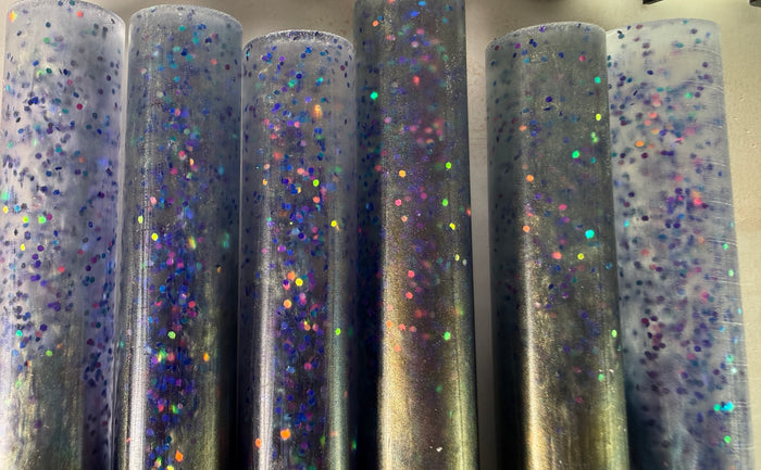 BShort-021: Lunar Prism Bespoke Purple Green Blue with Holographic Glitter Round Pen Blank Diamond Painting Pen Alumilite Resin Casting