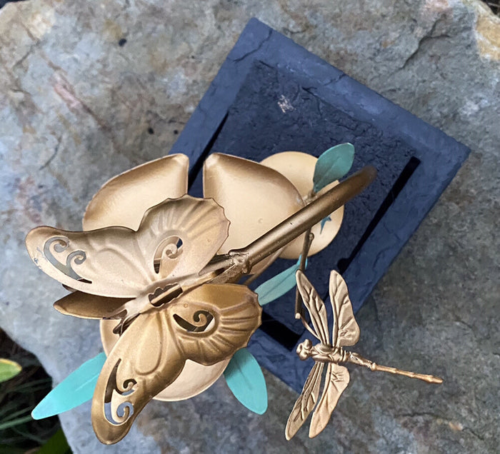 Butterfly Dragonfly Garden indoor Outdoor table top Water fountain Feature Decor