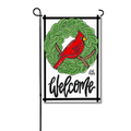 DK Designs Cardinal "Welcome" Garden Glam Flag - Decor Merchandise