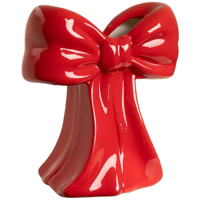 Allstate Ceramic Bow Vase Red 7" - Vases Merchandise