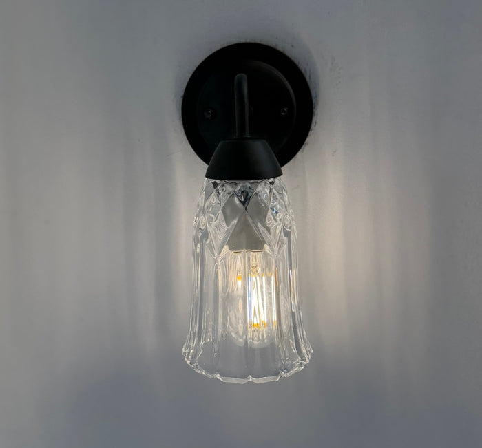 Classic Fluted Pressed Glass Wall Sconce - The Lamp Goods