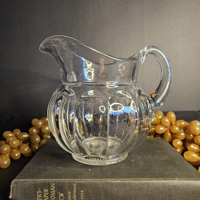 Clear, Glass Pitcher- Antique 1910's - Heisey Glass Company - Old Williamsburg Pattern