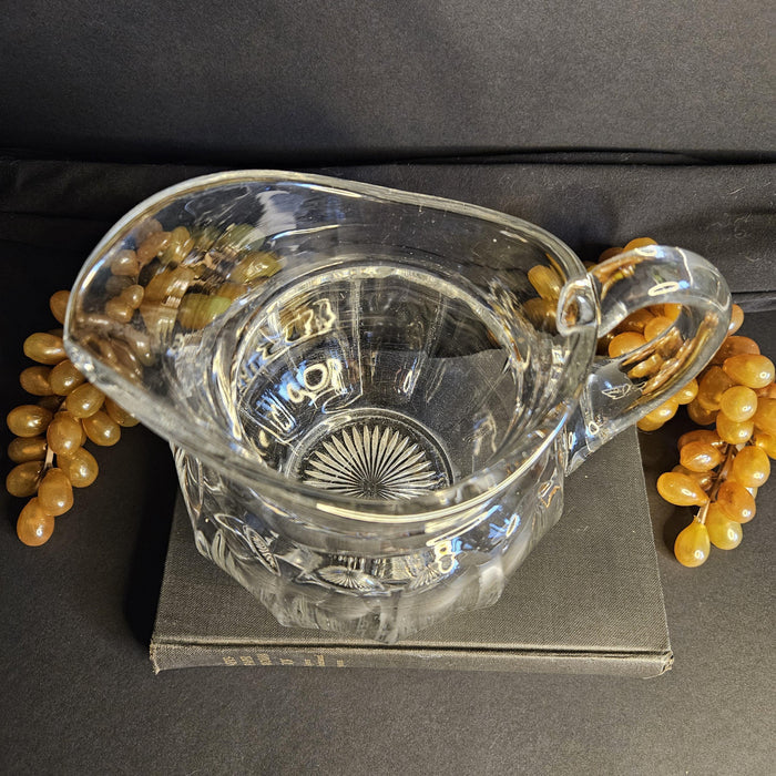 Clear, Glass Pitcher- Antique 1910's - Heisey Glass Company - Old Williamsburg Pattern