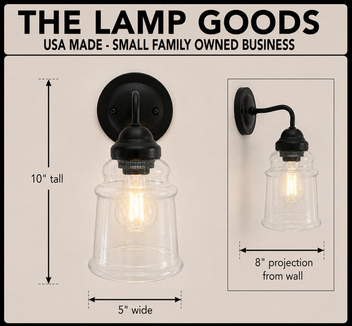 Clear Tiered Bell Wall Sconce - The Lamp Goods
