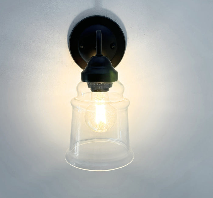 Clear Tiered Bell Wall Sconce - The Lamp Goods