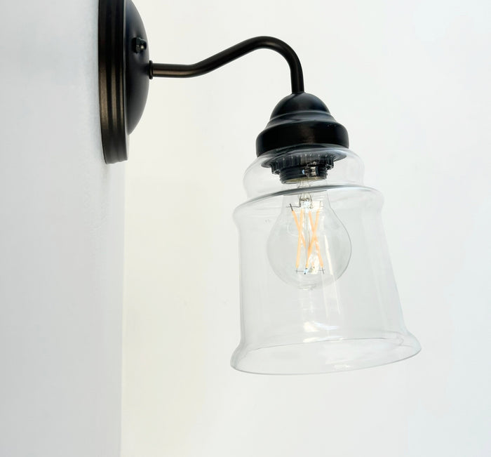 Clear Tiered Bell Wall Sconce - The Lamp Goods