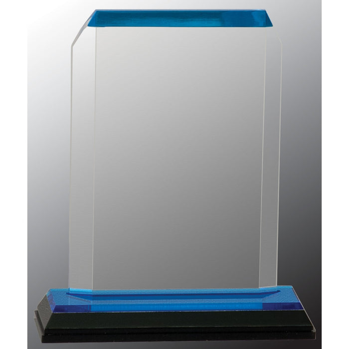 3.5" x 5.5" Blue Clipped Corner Impress Acrylic