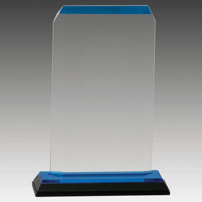 3.5" x 6.5" Blue Clipped Corner Impress Acrylic