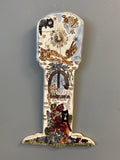 Collectible cat ceramic art clock