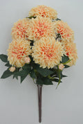 Golden Bell Dahlia Bush Yellow 23" - Artificial Flowering Plants Silk