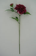 Golden Bell Dahlia Spray Burgundy 24" - Artificial Flowering Plants Silk