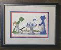 Diane Graebner, Completed & Framed Cross stitch - Amish "Spring Cleaning" - Ready to Hang