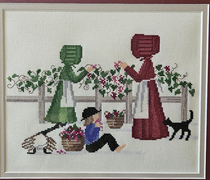 Diane Graebner, "Fruit of Labor" - Framed & Completed cross-stitch - Ready to hang