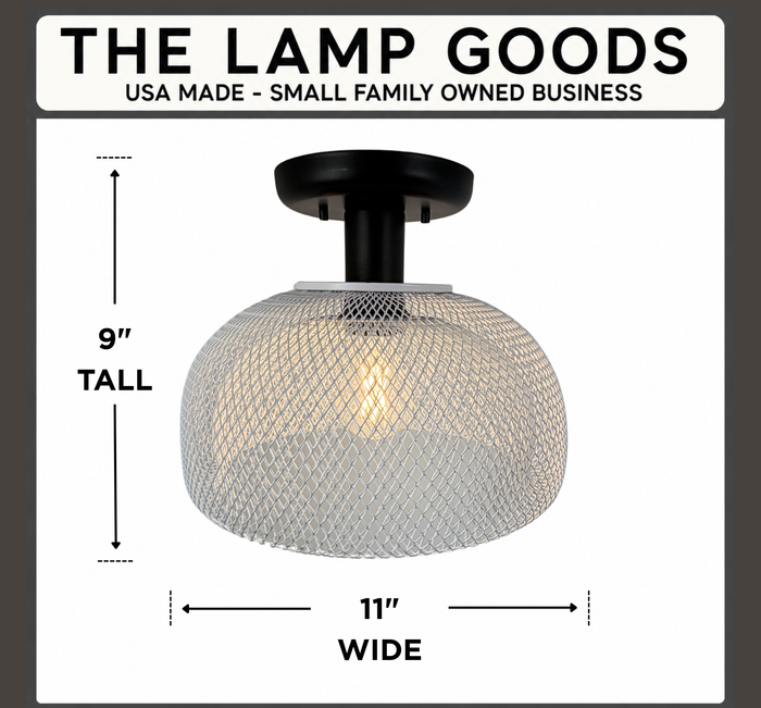 Farmhouse White Mesh Ceiling Light - The Lamp Goods