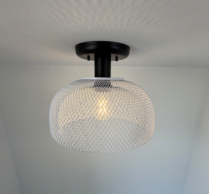 Farmhouse White Mesh Ceiling Light - The Lamp Goods