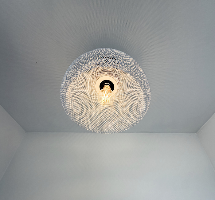 Farmhouse White Mesh Ceiling Light - The Lamp Goods