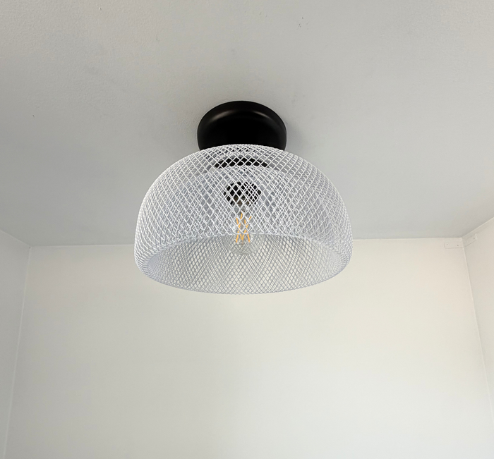 Farmhouse White Mesh Ceiling Light - The Lamp Goods