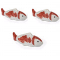 Floating Porcelain Koi Fish Pond Aquarium Garden Ornament Red White Set of 3