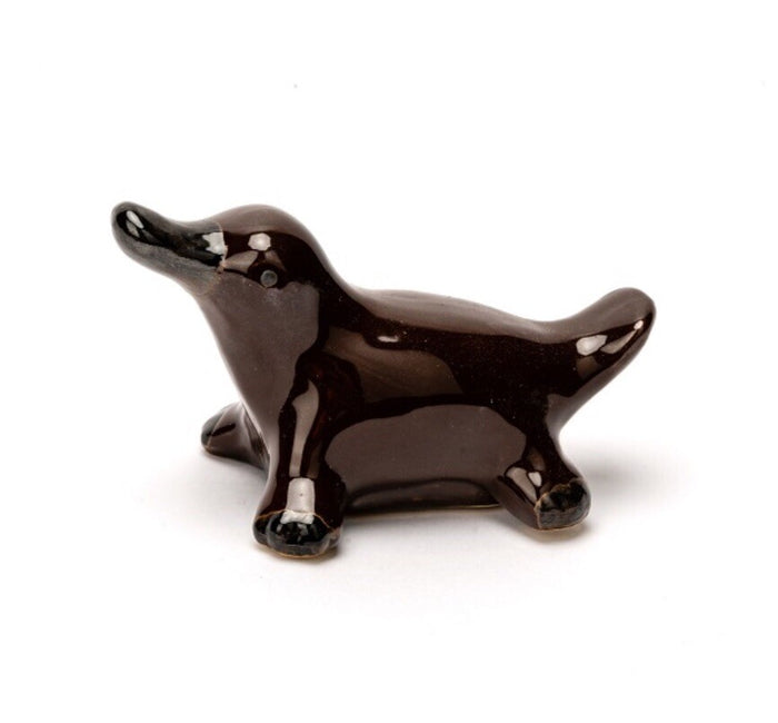 Floating Porcelain Platypus Pond Aquarium Garden Ornament Brown Set of 2