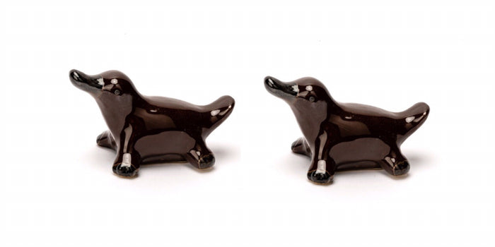 Floating Porcelain Platypus Pond Aquarium Garden Ornament Brown Set of 2